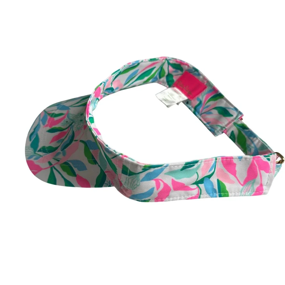 Lilly Pulitzer Holding Court Floral Leaf Print Resort Visor Womens Tropical